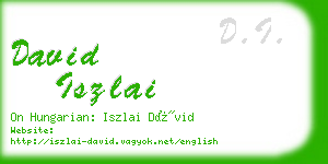 david iszlai business card
